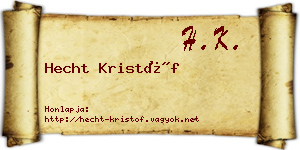 Hecht Kristóf névjegykártya